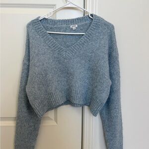 light blue garage sweater fuzzy